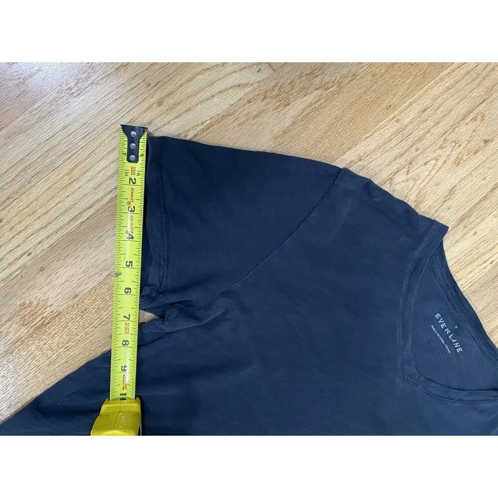 Everlane Men's Black Soft V-Neck Cotton Lightweight Short Sleeve T-Shirt Size S - Picture 6 of 7